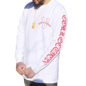 COPY - Vadaline old English white/red long sleeve shirt